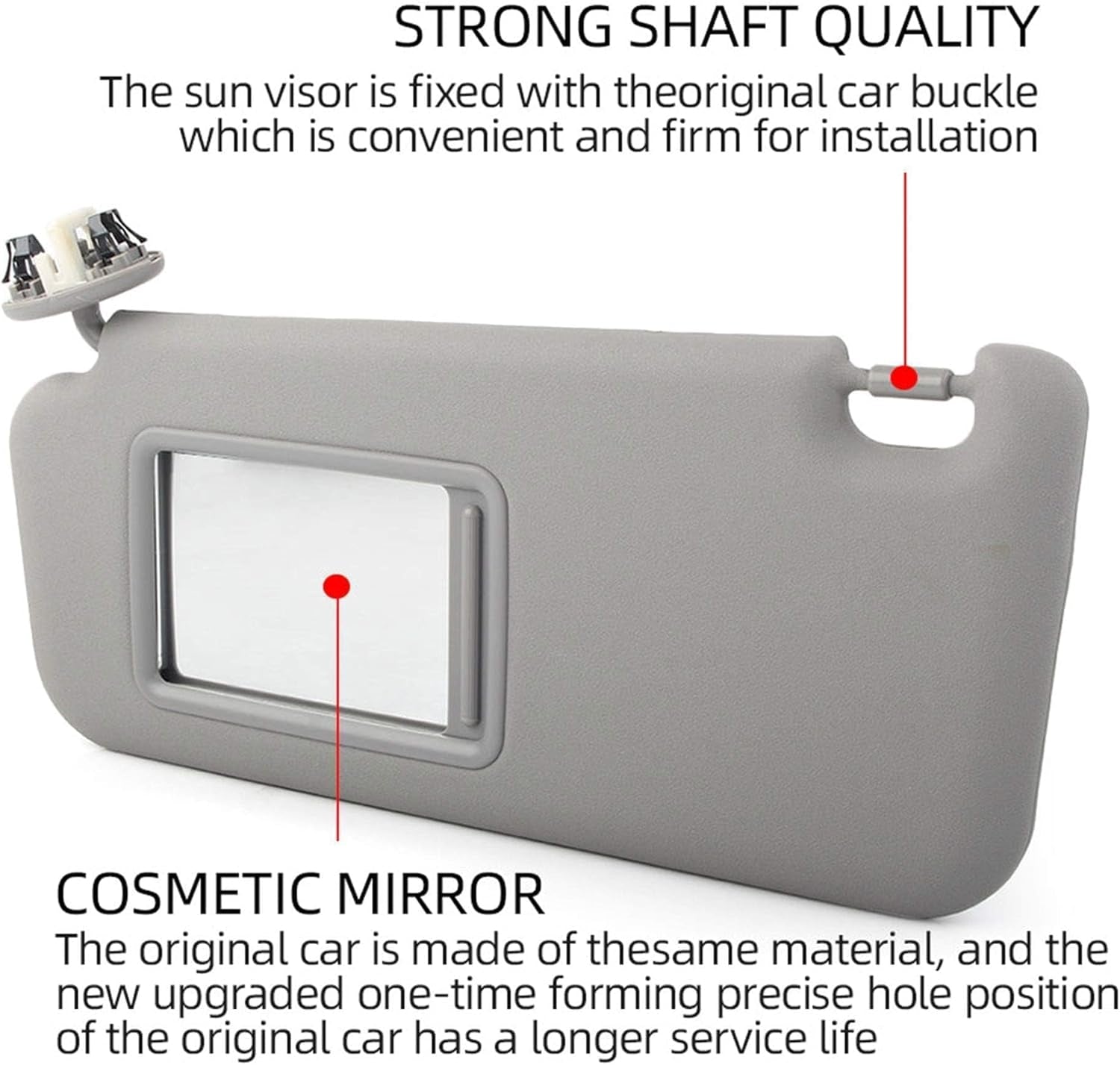 Front Left Driver Side Sun Visor with Vanity Light Compatible with Toyota RAV4 2006-2013 Replaces# 74320-42501-B2 74320-42500-B0 (Gray)