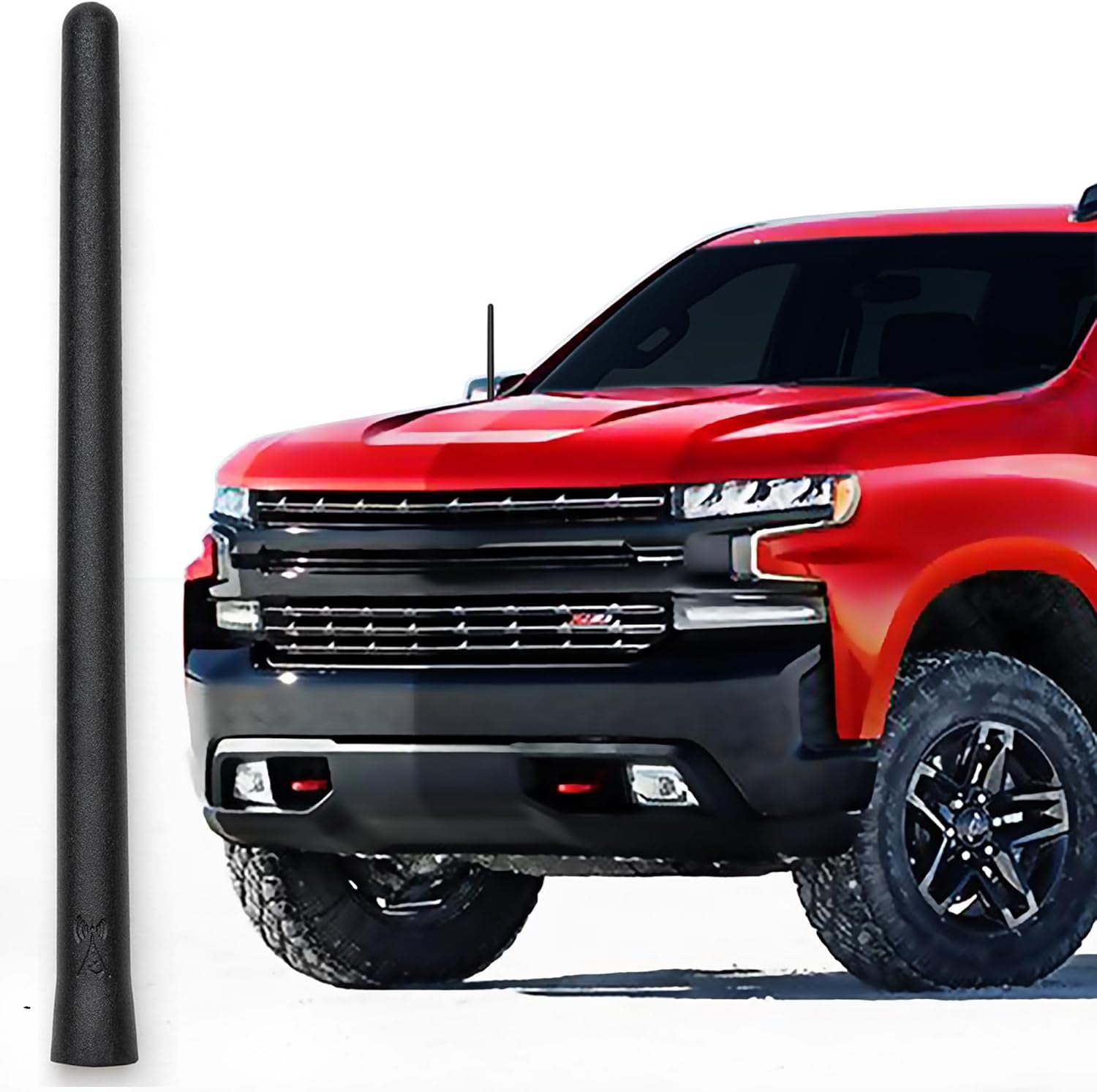 Short Rubber Antenna Fits Chevrolet Silverado 1500 (2006-2025), the Original 6 3/4 Inch, Car Wash Proof, Durable EPDM Rubber, Internal Copper Coil for Enhanced Reception