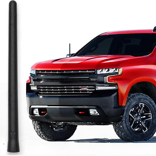 Short Rubber Antenna Fits Chevrolet Silverado 1500 (2006-2025), the Original 6 3/4 Inch, Car Wash Proof, Durable EPDM Rubber, Internal Copper Coil for Enhanced Reception