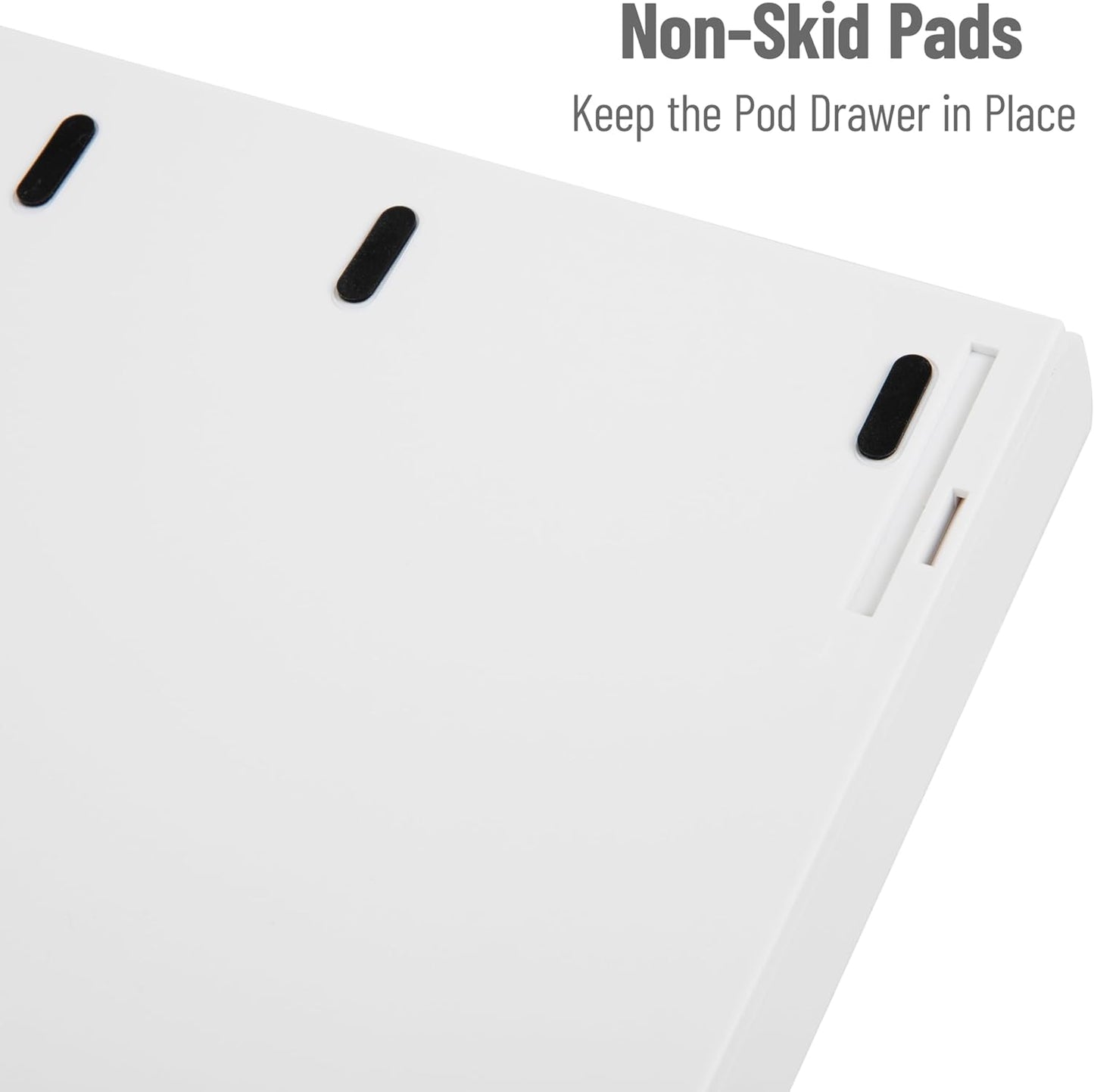 Single Serve Coffee Pod Drawer, 30 Pod Capacity, Countertop Organizer, 10.5"L X 12.75"W X 2.5"H, White