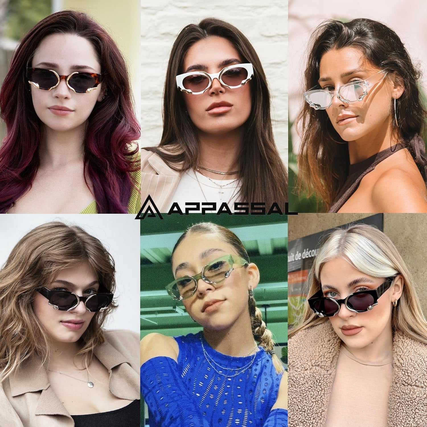 Trendy Sunglasses for Women Men Vintage Narrow Cateye Metal Snake Sunnie Y2K Accessories AP3621