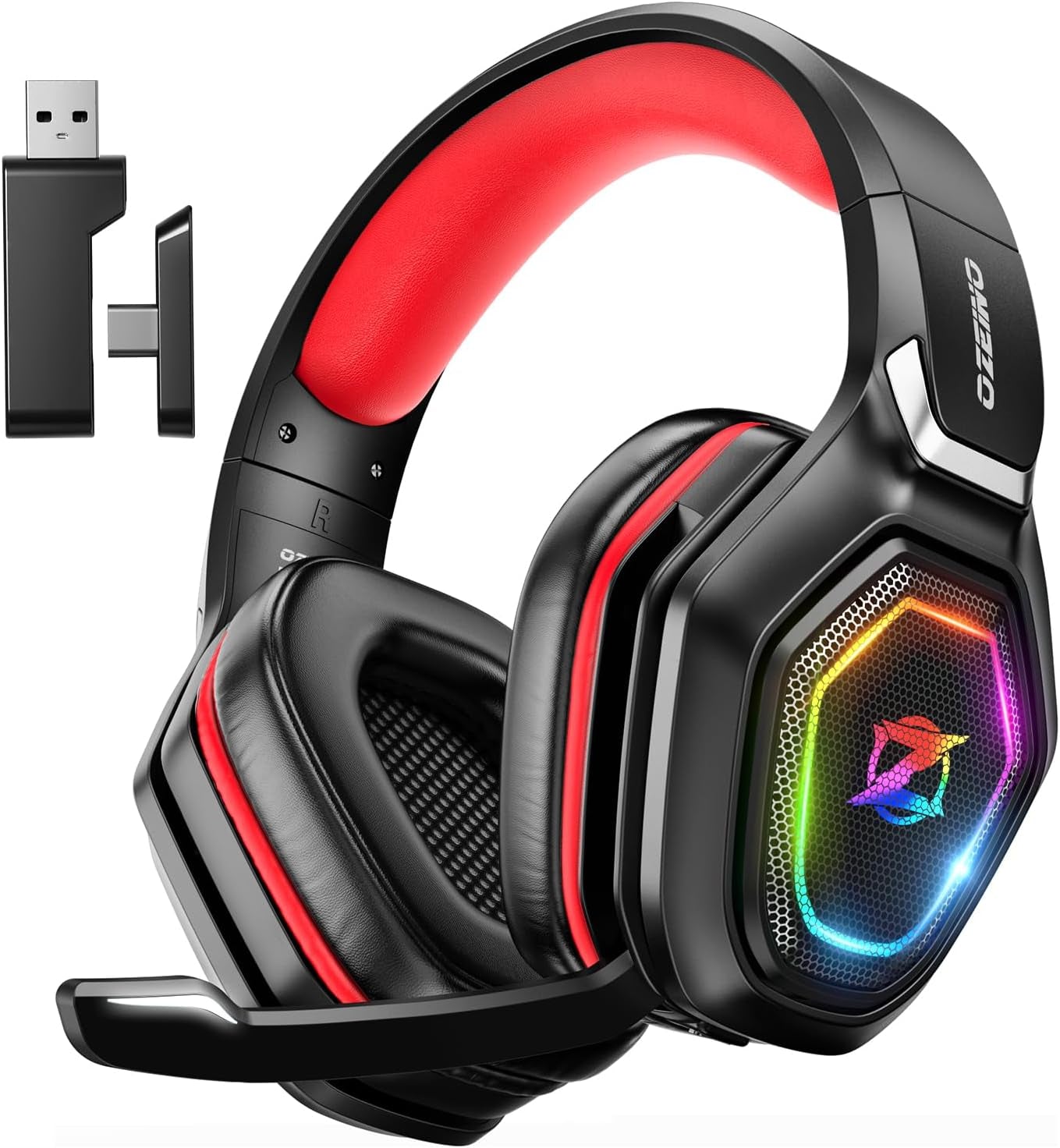 2.4Ghz Wireless Gaming Headset for PC, Ps5, Ps4 - Lossless Audio USB & Type-C Ultra Stable Gaming Headphones with Flip Microphone, 40-Hr Battery Gamer Headset for Switch, Laptop, Mobile, Mac