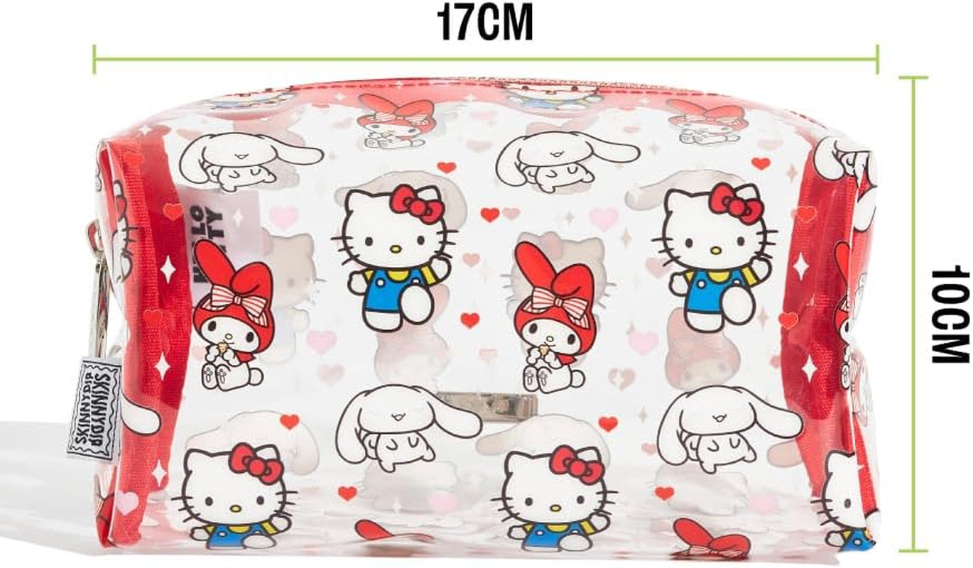 Hello Kitty Makeup Bag, Cute Essentials Organiser Bag for Girls, Clear Toiletry Bag for Cosmetics, Travel Accessories, Kids Colouring Pencils UK UK