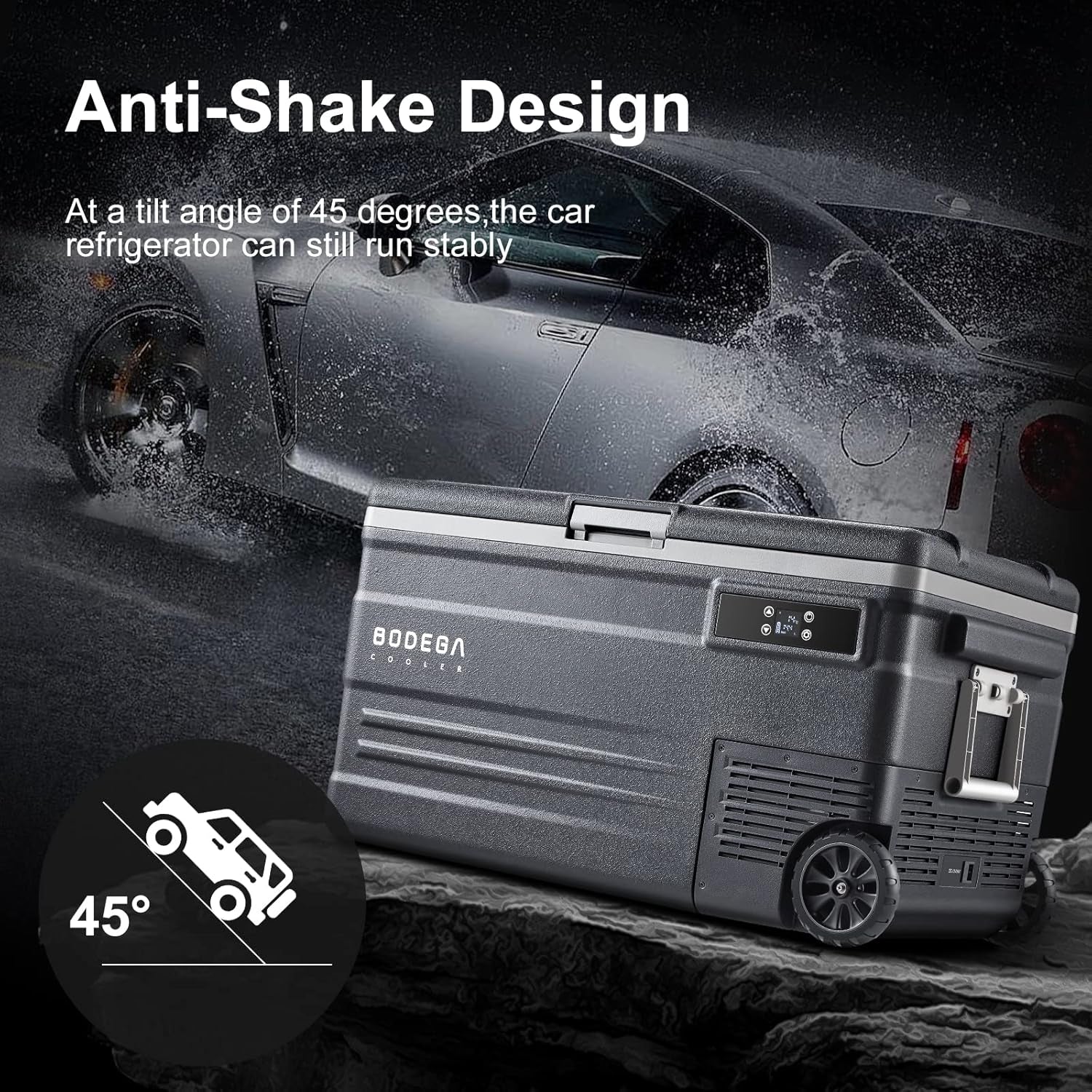 COOLER 12 Volt Car Refrigerator,80 Quarts Portable Fridge,75L RV Freezer Single Zone,Wifi APP Control,-4℉-68℉ Car Cooler,12/24V DC & 100-240V AC for Travel, Camping,Outdoor,Truck,Suv TRUCK DRIVER