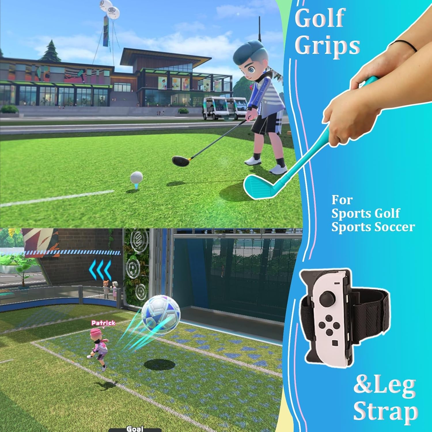 Switch Sports Accessories -  14 in 1 Switch Sports Accessories Kit for Nintendo Switch Sports,Family Accessories Bundle Kit Compatible with Switch/Switch OLED Sports Games