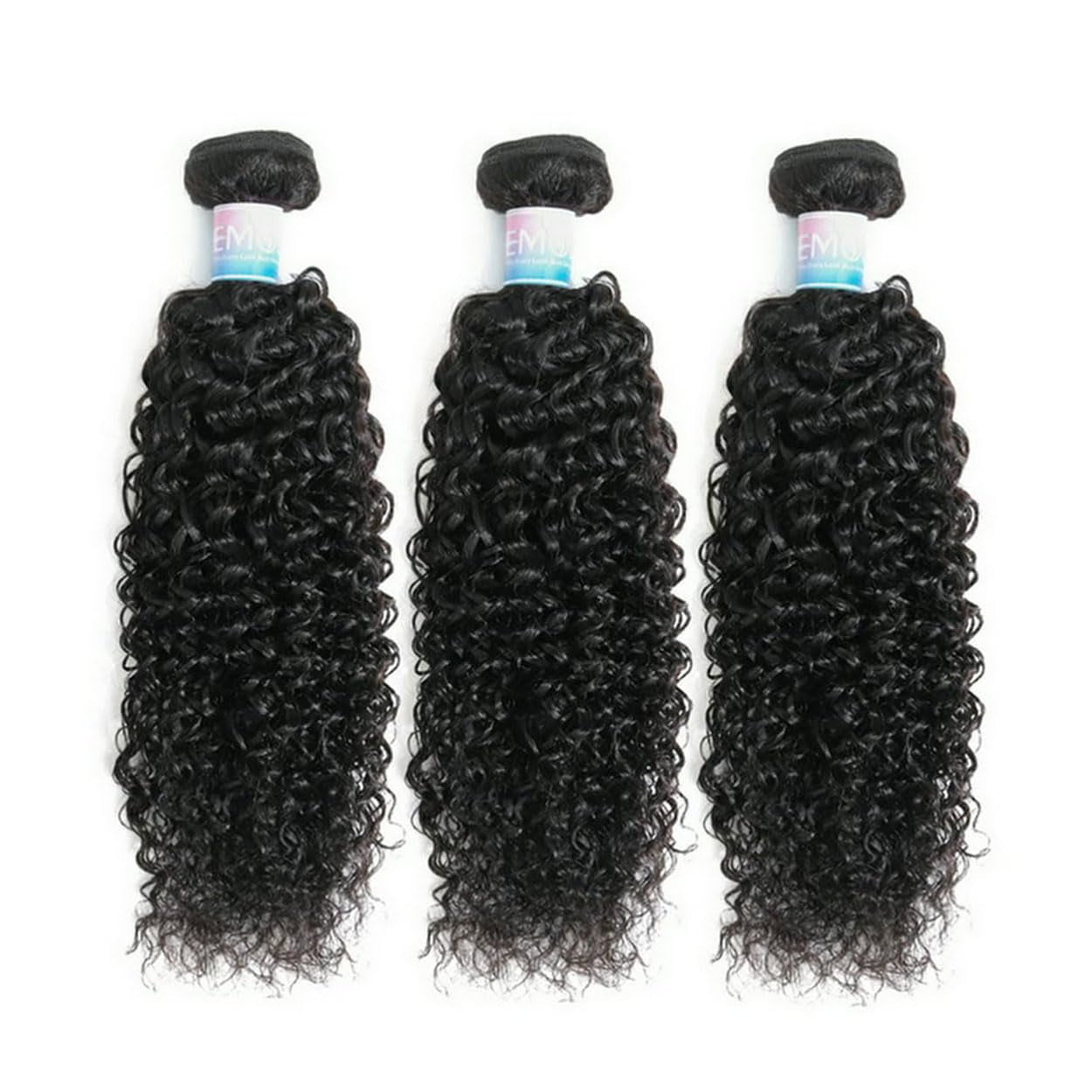 Curly Human Hair Bundles Unprocessed Kinky Hair 3 Bundles Human Hair 8 10 12 Inch Soft Weave Bundles Human Hair Weft Extensions Natural Black