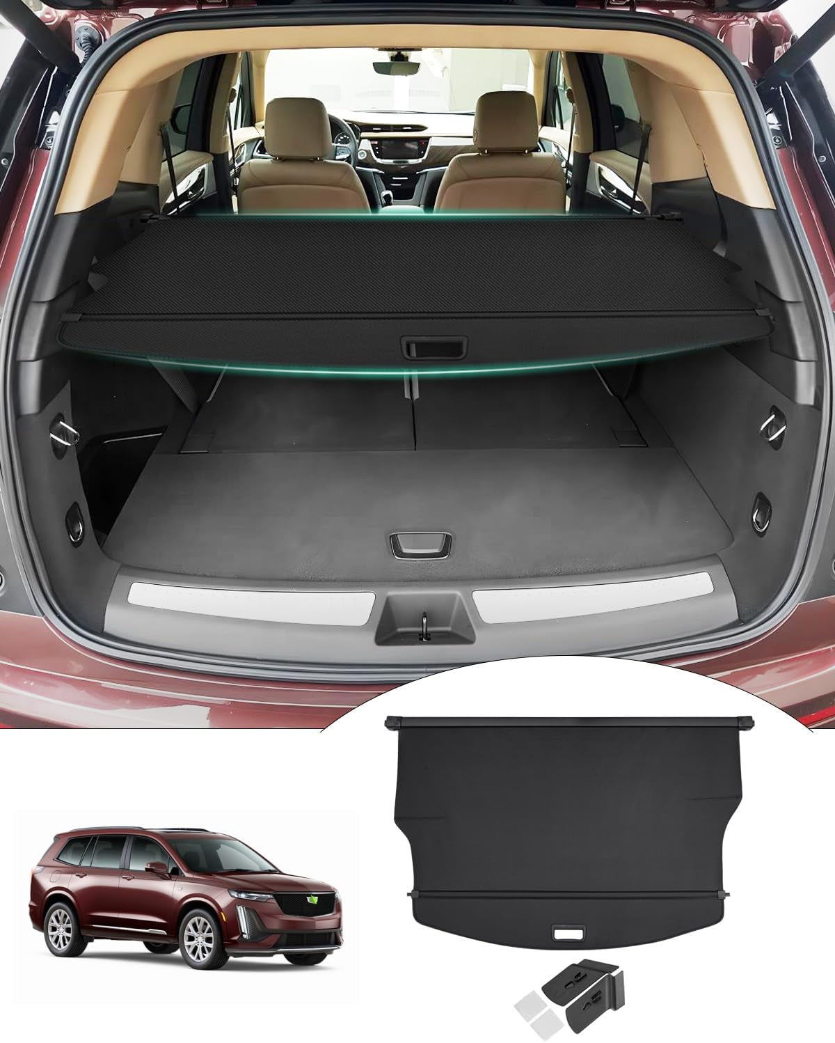 Cargo Cover for 2019-2024 2025 Toyota RAV4 Accessories Trunk Cover Retractable Trunk Shielding Shade Cargo Luggage Cover No Gap