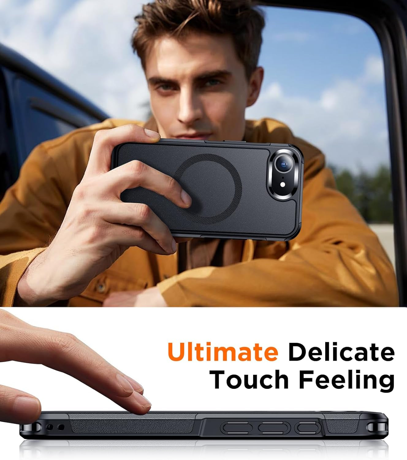 Designed for Iphone 16E Case,Iphone SE 4 Case,[Military Grade Drop Protection][Compatible with Magsafe] Heavy Duty Shockproof Phone Case for Iphone 16E/SE4 2025 6.1''-Black