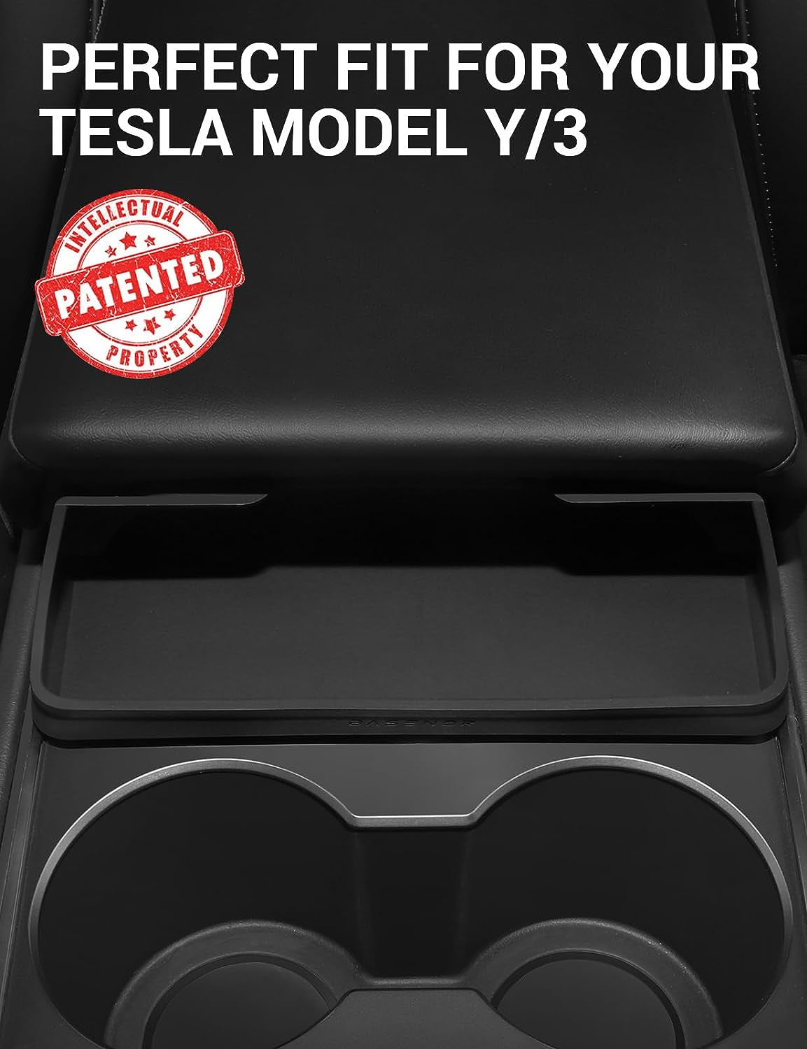 2024 Newest Tesla Model 3 Model Y Center Console Sunglasses Holder Armrest Box Silicone Eyeglasses Storage Box Key Card Holder 2021-2024 Accessories Interior Fit Model 3 Y with Refresh Console