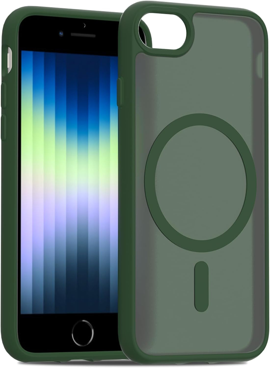 2025 New Magnetic for Iphone 16E Case,Compatible with Magsafe,Military Grade Drop Tested, Shockproof Matte Translucent Hard Back Slim Protective Case.Black Magnetic Circle.