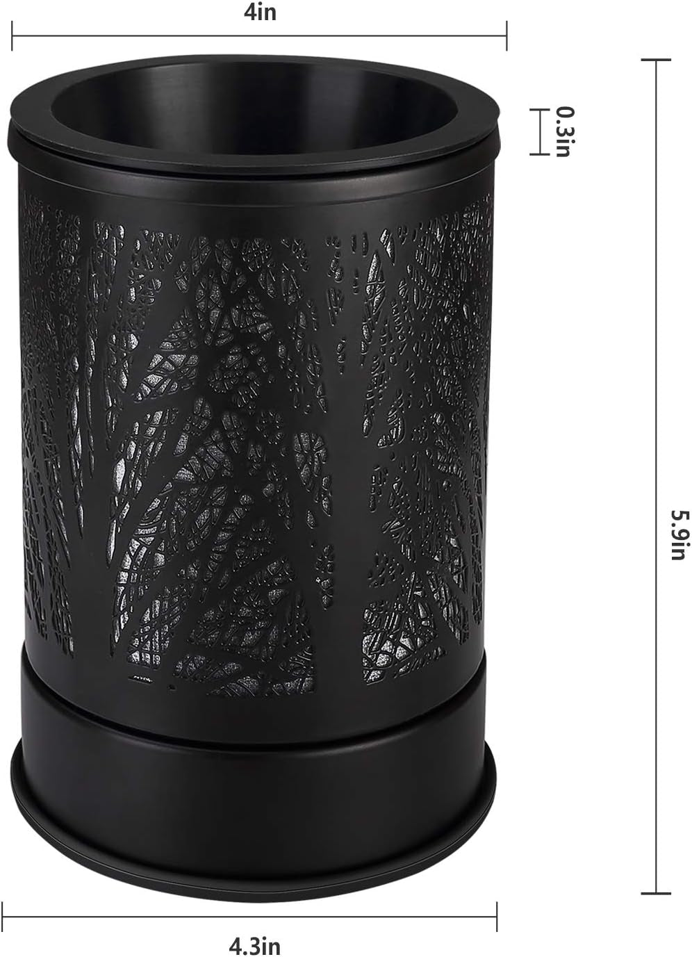 Fragrance Wax Melts Warmer with 7 Colors LED Changing Light Classic Black Forest Design Scent Oil Candle Warmer