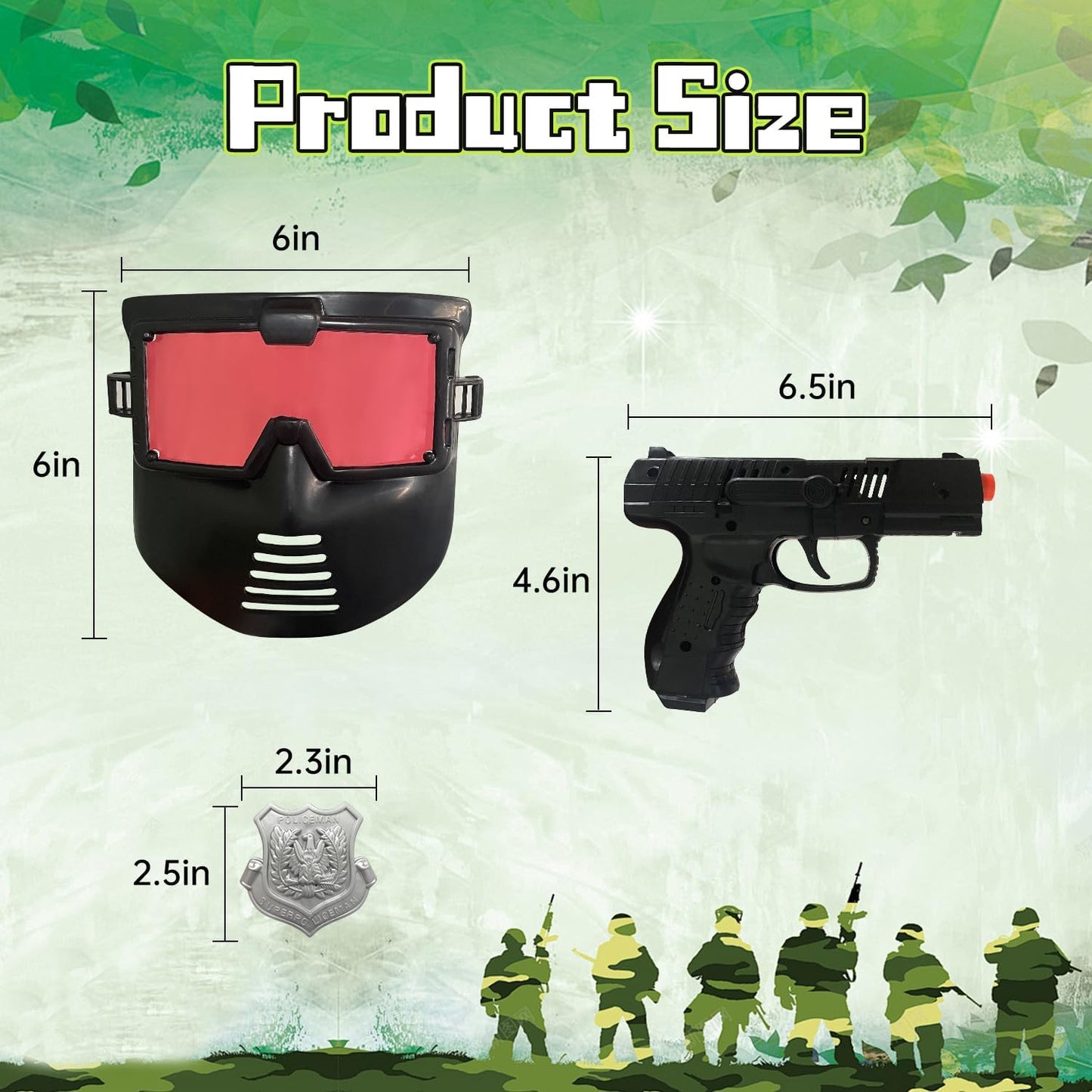 Police Toys, 6PCS Swat Gear Pretend Play Toy Set for Kids, Military Army Soldiers Costume Accessories Halloween Costumes Gifts for Boys and Girls