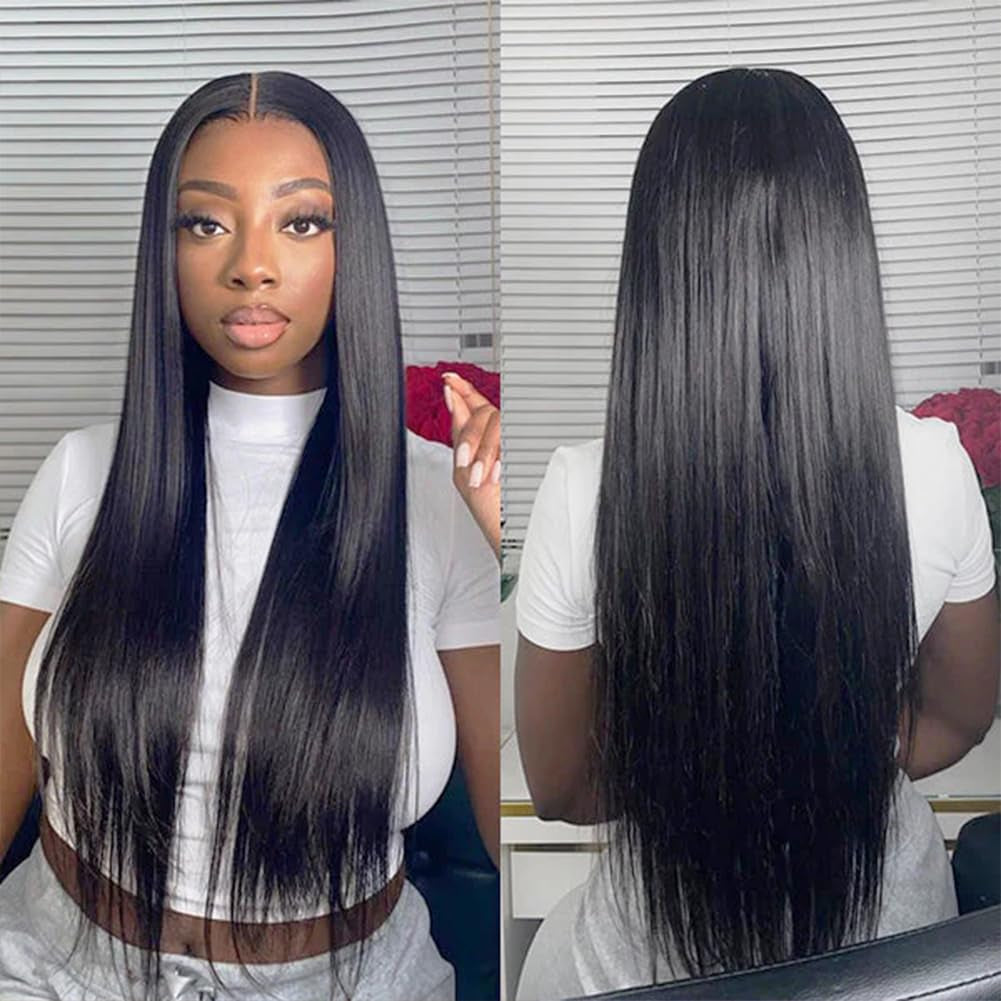 Straight Bundles Human Hair 8 Inch 1 Bundles 12A Brazilian Weave Bundles Human Hair 100% Unprocessed Virgin Remy Double Machin Weft for Women Natural Black Color Hair Extensions