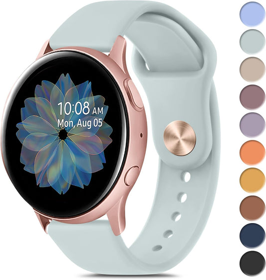 Bands Compatible with Samsung Galaxy Watch Active 2 Band 40Mm 44Mm, Galaxy Watch Active Bands, 20Mm Soft Silicone Sport Replacement Strap for Galaxy Watch Active 2 Band Women Men