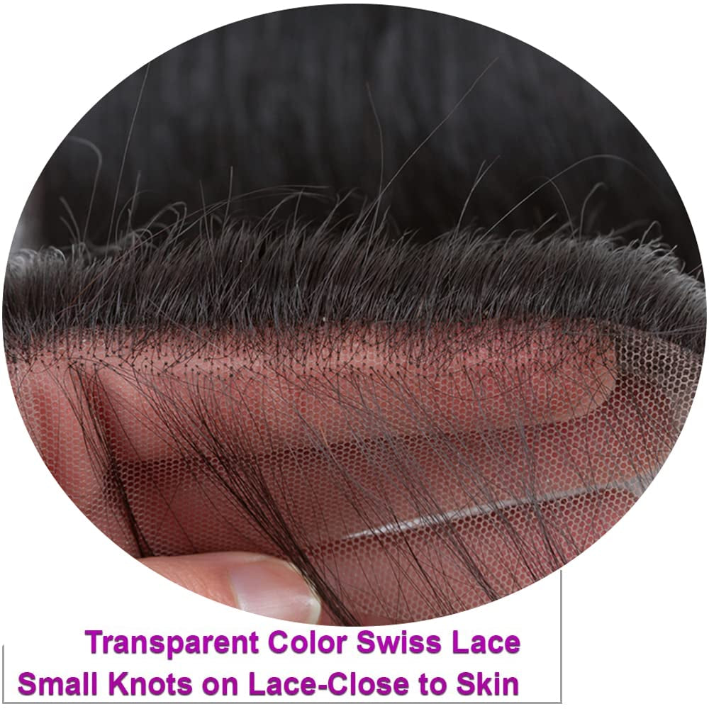 Body Wave Closure 4X4 Free Part Closure Brazilian Human Hair Closure Body Wave Lace Human Hair 100% Unprocessed Virgin Human Hair Weave Swiss Lace Closures with Baby Hair Natural Black(10Inch)