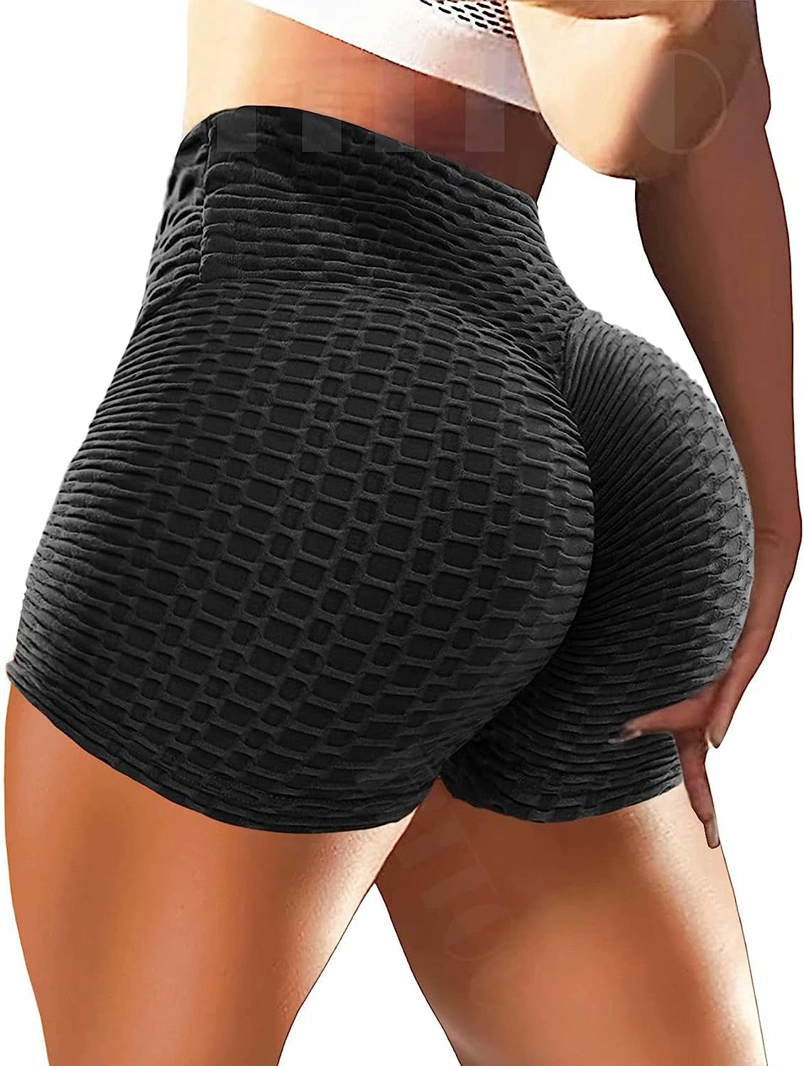 Booty Shorts Naughty Scrunch Butt Lifting Leggings Workout High Waisted Textured Bottom