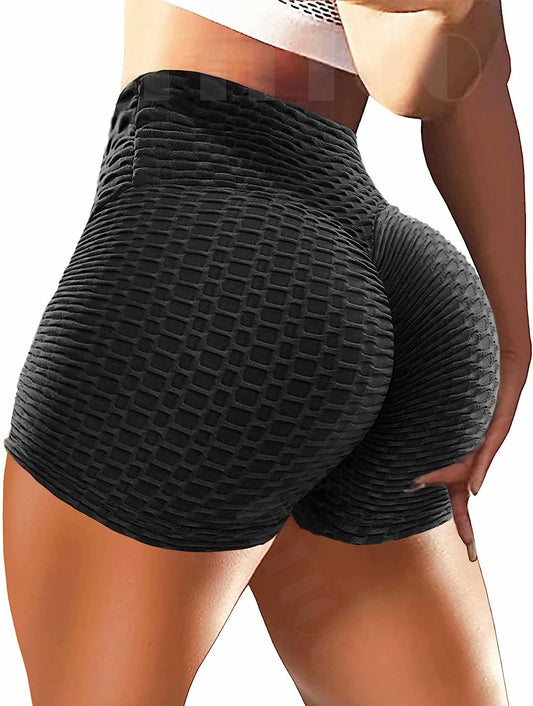 Booty Shorts Naughty Scrunch Butt Lifting Leggings Workout High Waisted Textured Bottom