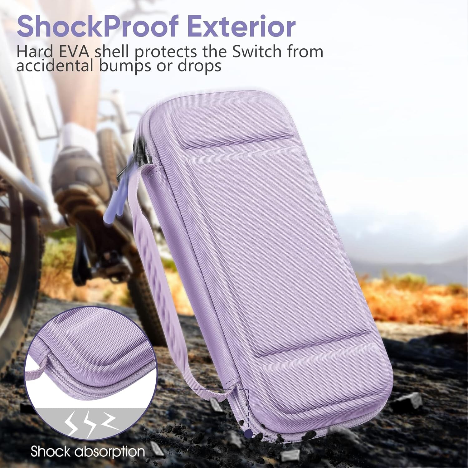 Carrying Case for Nintendo Switch OLED Model 2021/Switch 2017, [Shockproof] Hard Shell Protective Cover Travel Bag W/10 Game Card Slots for Switch Console Joy-Con & Accessories