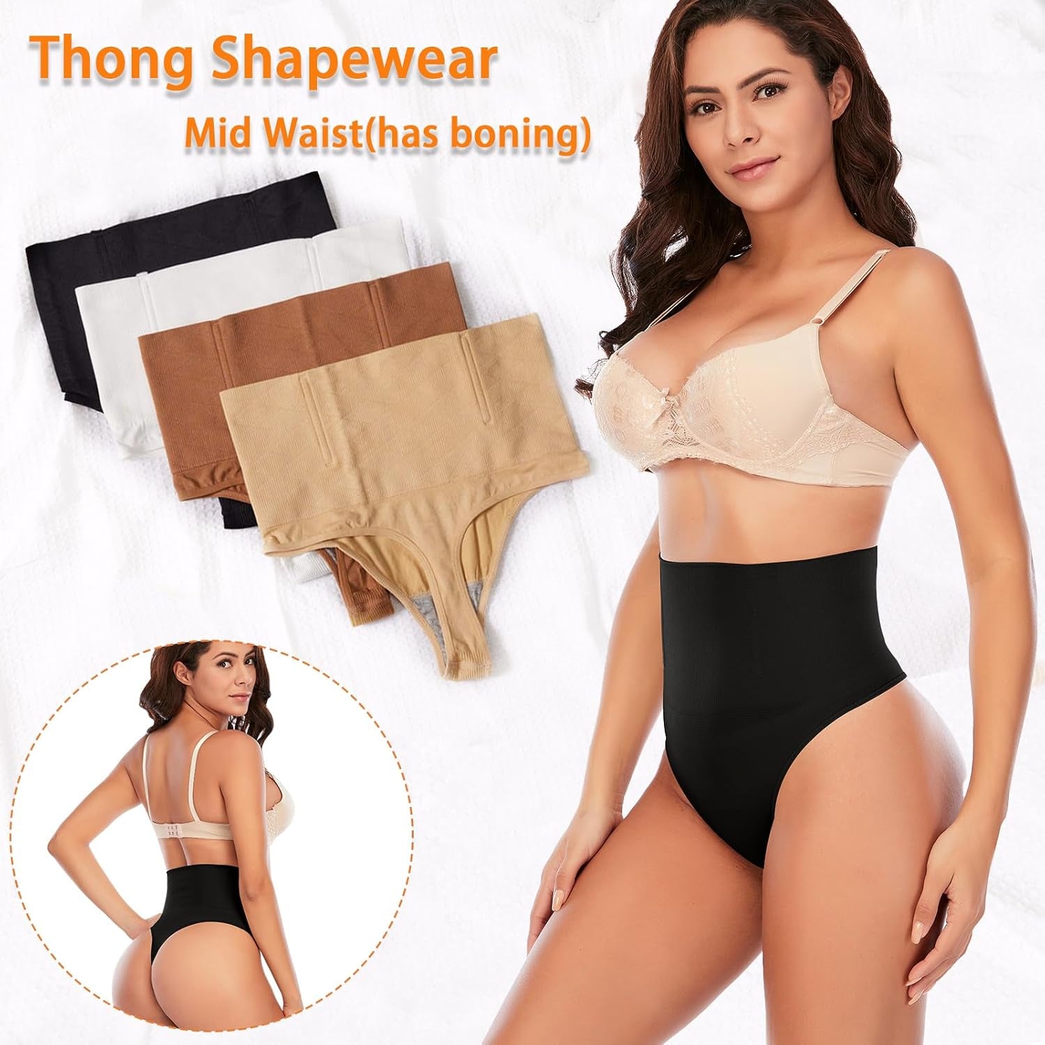 Tummy Control Thong Shapewear for Women Seamless Shaping Thong Panties Body Shaper Underwear