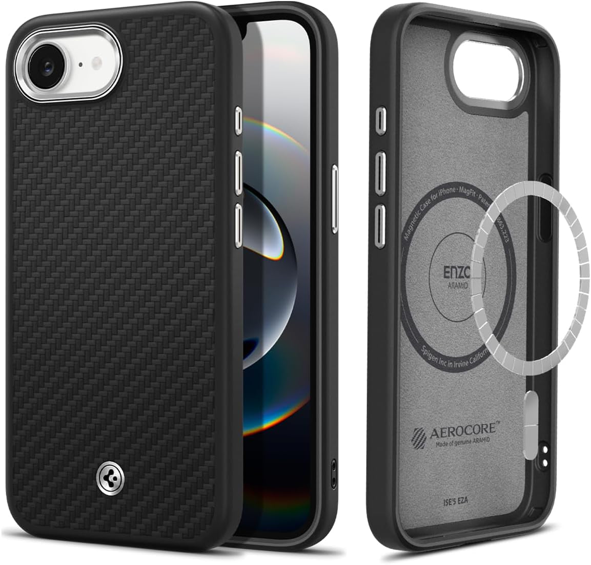 for Iphone 16E Case, Enzo Aramid [Compatible with Magsafe Accessories] [Military-Grade Protection] - Matte Black