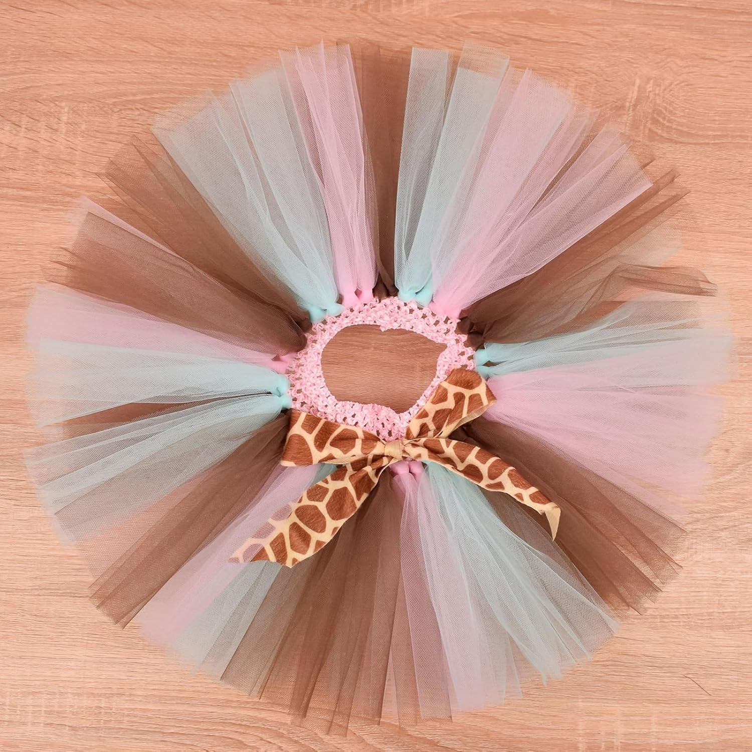 Baby Girls Jungle Animals Costume Tulle Tutu Skirt Ears Headband Bow Tie and Tail Set for Halloween Cosplay Dress Up