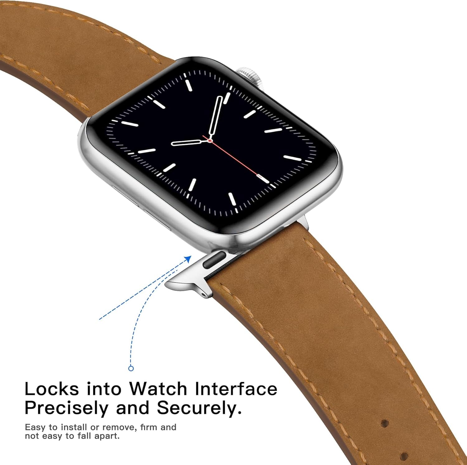 Compatible with Apple Watch Band Series SE 9 8 7 6 5 4 3 2 1 Ultra 49Mm 45Mm 41Mm 44Mm 40Mm 42Mm 38Mm, Genuine Leather Replacement Band for Iwatch, Leather Apple Watch Strap for Women & Men