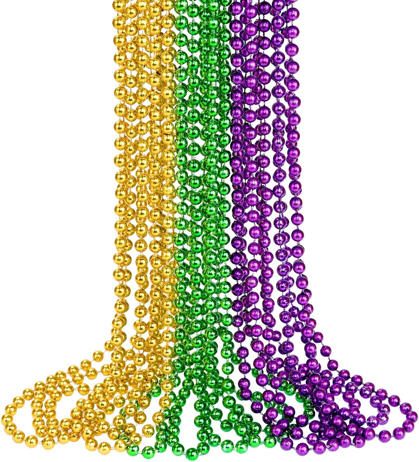 12 PCS St. Patricks Day Beads Necklace, 33" Green Mardi Gras Beads Necklaces Christmas Necklaces Irish Saint Patricks Necklaces for St. Patricks Day Mardi Gras Parade Throws Birthday Party Favors