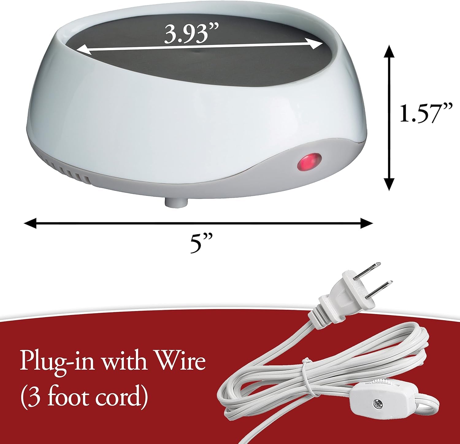 ETC. Auto Shutoff Candle Warmer Plate (White, Plug-In) – Modern Candle Wax Warmer with 8-Hour Timer