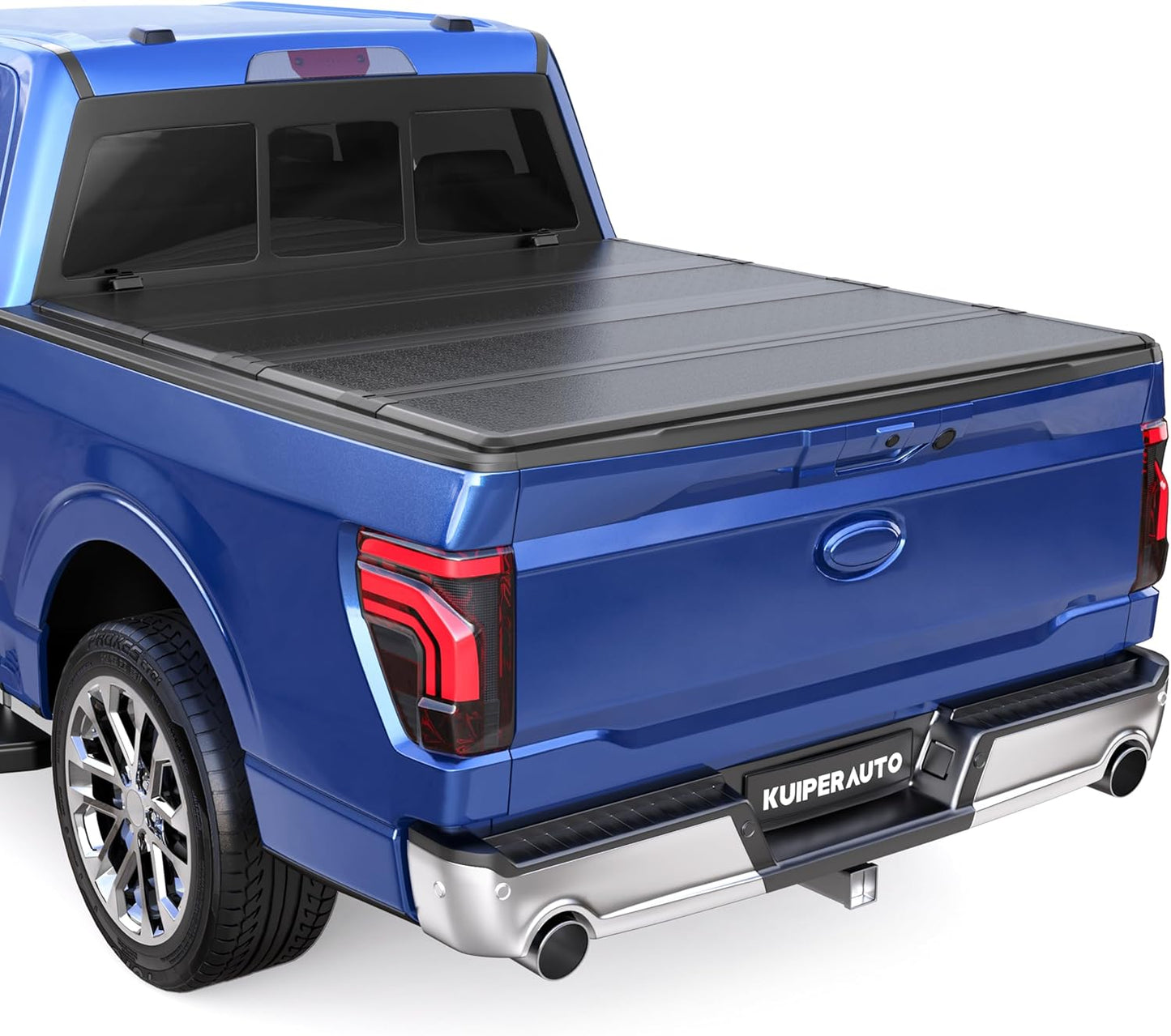 Quad 4-Fold 6.5 FT Soft Folding Truck Bed Tonneau Cover Compatible with 2009-2014 Ford F150 F-150 Styleside Fourth Fold (Excl Raptor Series) without Utility Track System Truck Bed Cover
