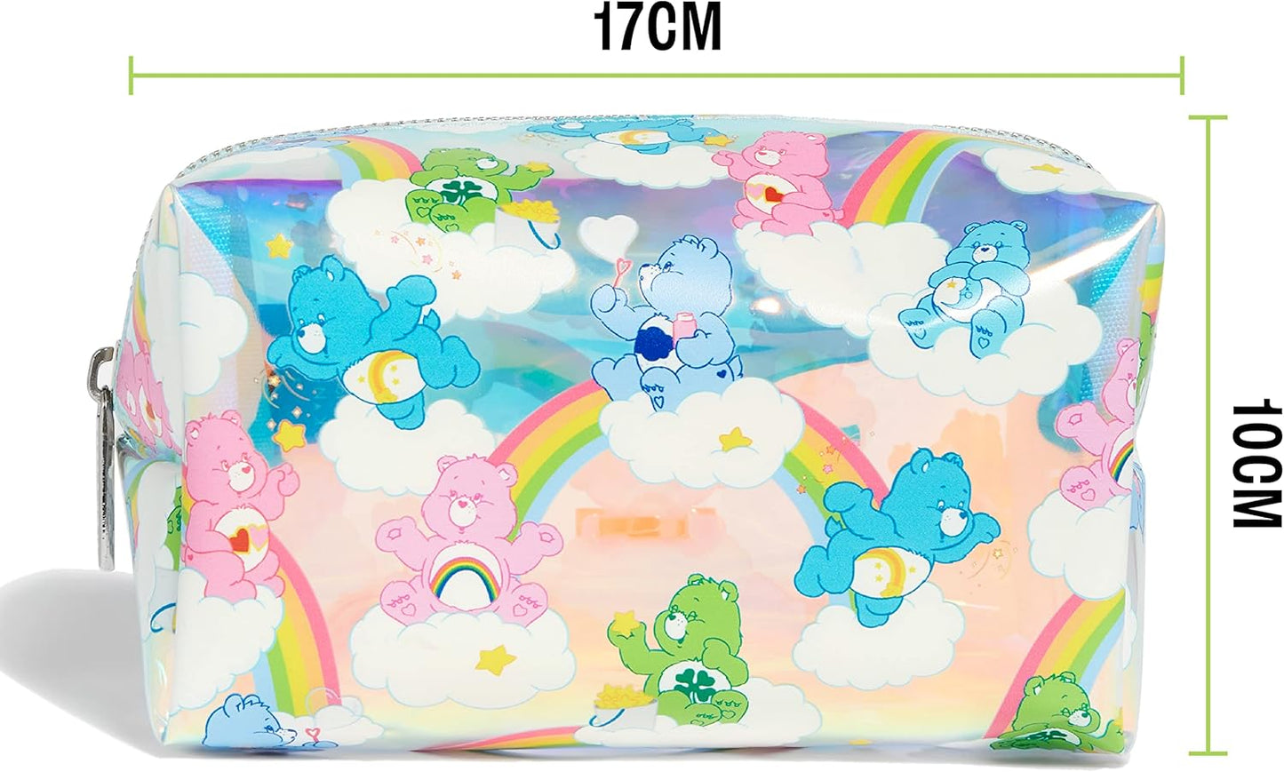 Care Bears Pencil Case - Back to School Supplies Gifts for Girls, Clear Travel Makeup Bag with Easy Glide Zipper and Water Resistant, Wipes Clean UK