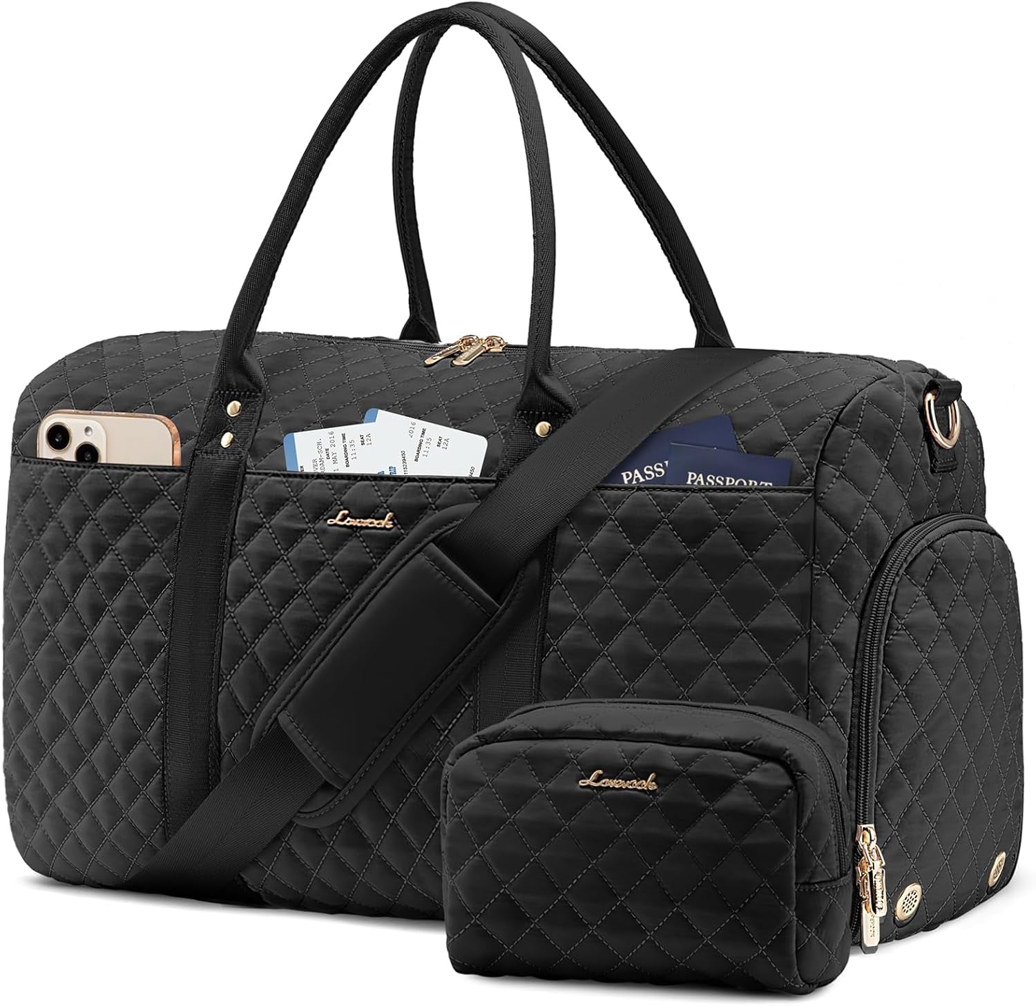 Travel Duffle Bag,Carry on Overnight Bag with Shoe Compartment,Weekender Bags for Women with Toiletry Bag,Gym Duffel Bag with Wet Pocket,Hospital Bags for Labor and Delivery