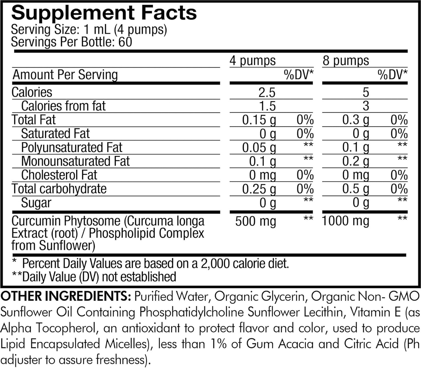 Liposomal Curcumin Phytosome Liquid Supplement, Turmeric Curcumin Vegan Liquid Drops, Plant-Based Curcuma Longa Dropper, Curcumina, Sunflower Phospholipid, Sugar-Free, Citrus Flavor, 2 Fl Oz TLBH
