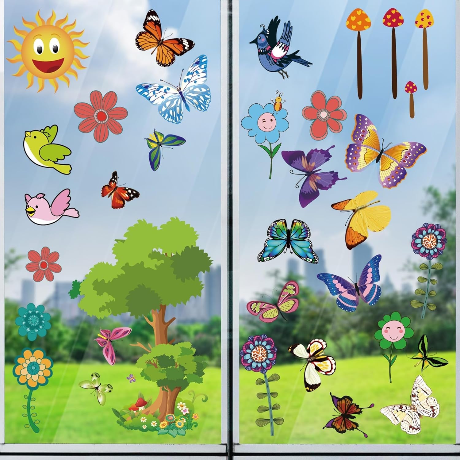 St Patricks Day Decorations Window Clings 10 Sheet for Glass Windows Shamrock Window Clings Stickers