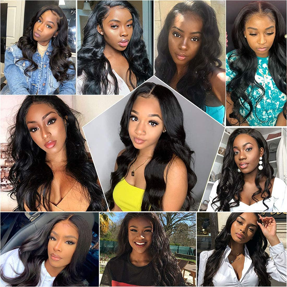 Body Wave Bundles with Closure Human Hair 3 Bundles with Closure(16 18 20+14) Brazilian Body Wave 100% Unprocessed Virgin Human Hair Bundles with 4X4 Lace Closure Free Part Natural Color for Black Wom