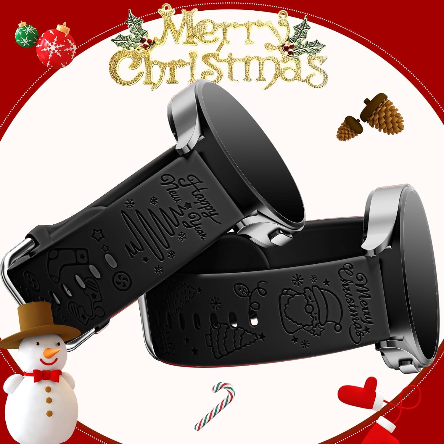 Floral Engraved Band Compatible with Samsung Galaxy Watch 7/6/5/4 Band 40Mm 44Mm/Watch 5 Pro 45Mm/Watch 6/4 Classic 43Mm 47Mm 42Mm 46Mm/Active 2 40Mm 44Mm, 20Mm Soft Silicone Band for Women