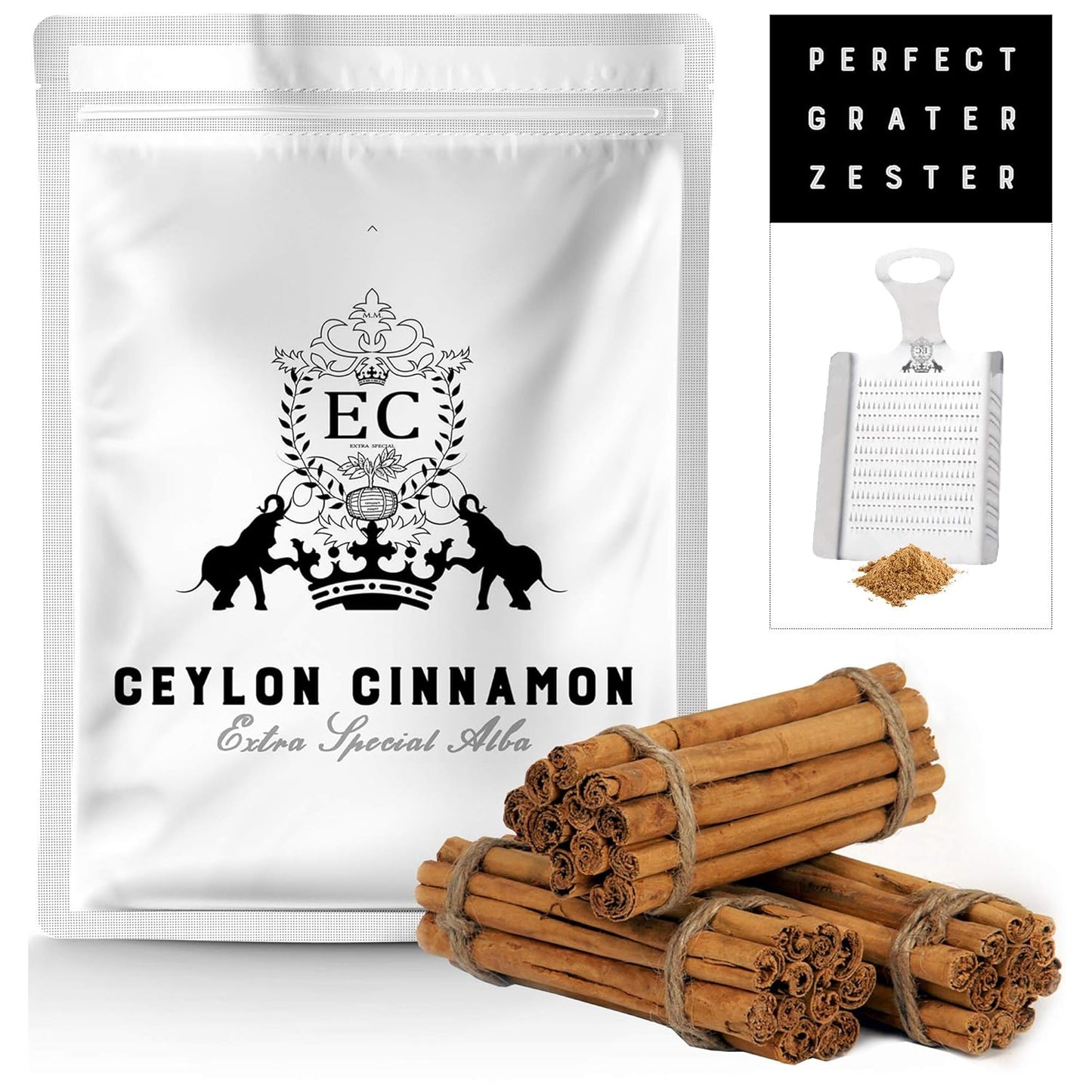Ceylon'S Finest True Alba Cinnamon (Canela Ceilan) | 6" Long Cinn Sticks | Fresh Harvest | Naturally Sweet Cinnamomum Zeylanicum (Verum) | Lanka Luxury Spices | 150 Grams (Approx 20-25 Quills) TLBH