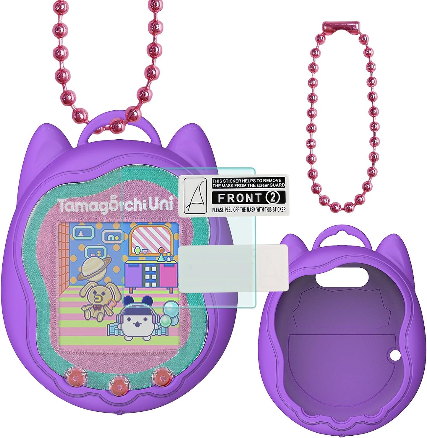 Silicone Cover Case for Tamagotchi Uni Interactive Virtual Pet, Screen Protector for Tamagotchi Uni Pet Band Accessories(Silicone Cover) (Purple) ZOUSA