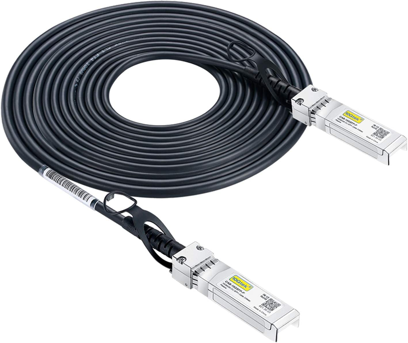 SFP+ DAC Twinax Cable - 10GBASE-CU Passive Direct Attach Copper SFP Cable for Cisco SFP-H10GB-CU2M, Ubiquiti Unifi UC-DAC-SFP+, Meraki, Fortinet, D-Link, 2-Meter(6.6Ft) | 0.25-12M Optional