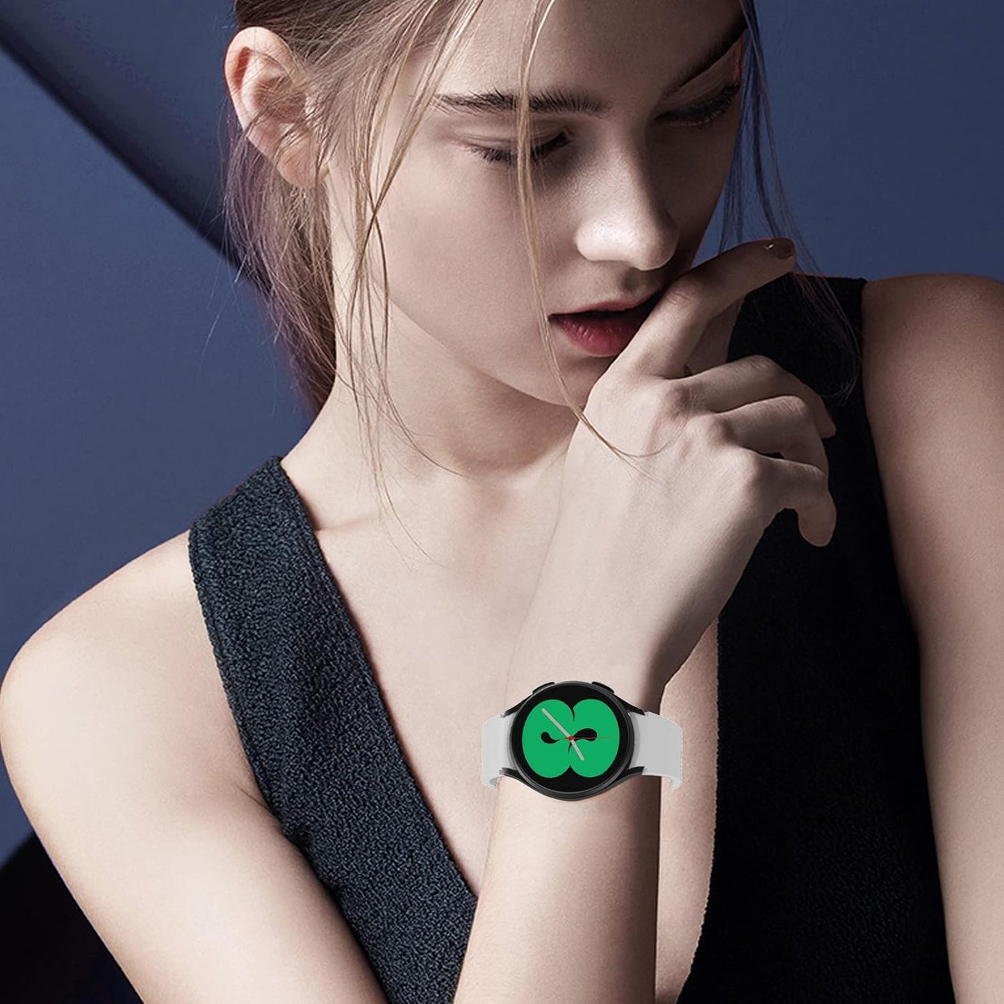 Compatible for Samsung Galaxy Watch 4 Band 44Mm 40Mm / Galaxy Watch 4 Calassic Bands 46Mm 42Mm / Galaxy Watch 3 41Mm Band, 20Mm Soft Silicone Watch Band Bracelet Sports Strap for Women Men