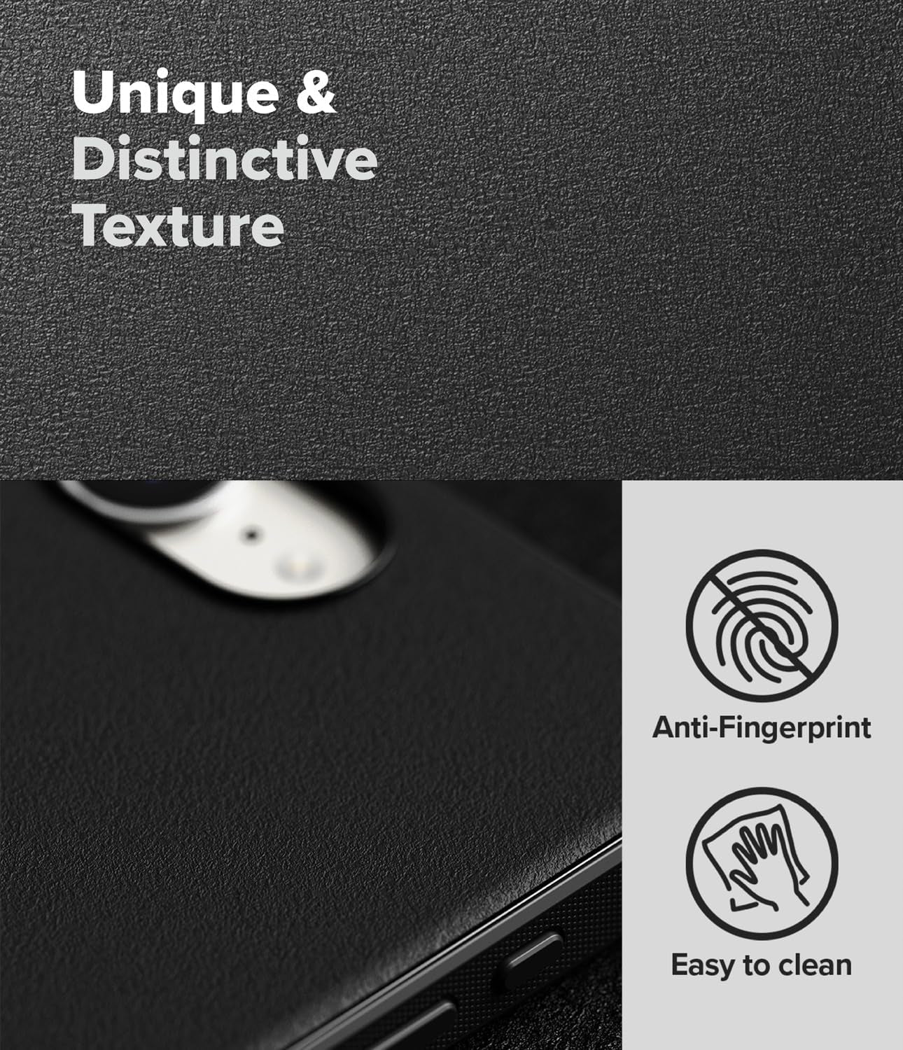 Onyx [Feels Good in the Hand] Compatible with Iphone 16E Case, Anti-Fingerprint Technology Prevents Oily Smudges Non-Slip Enhanced Grip Precise Cutouts for Camera - Black