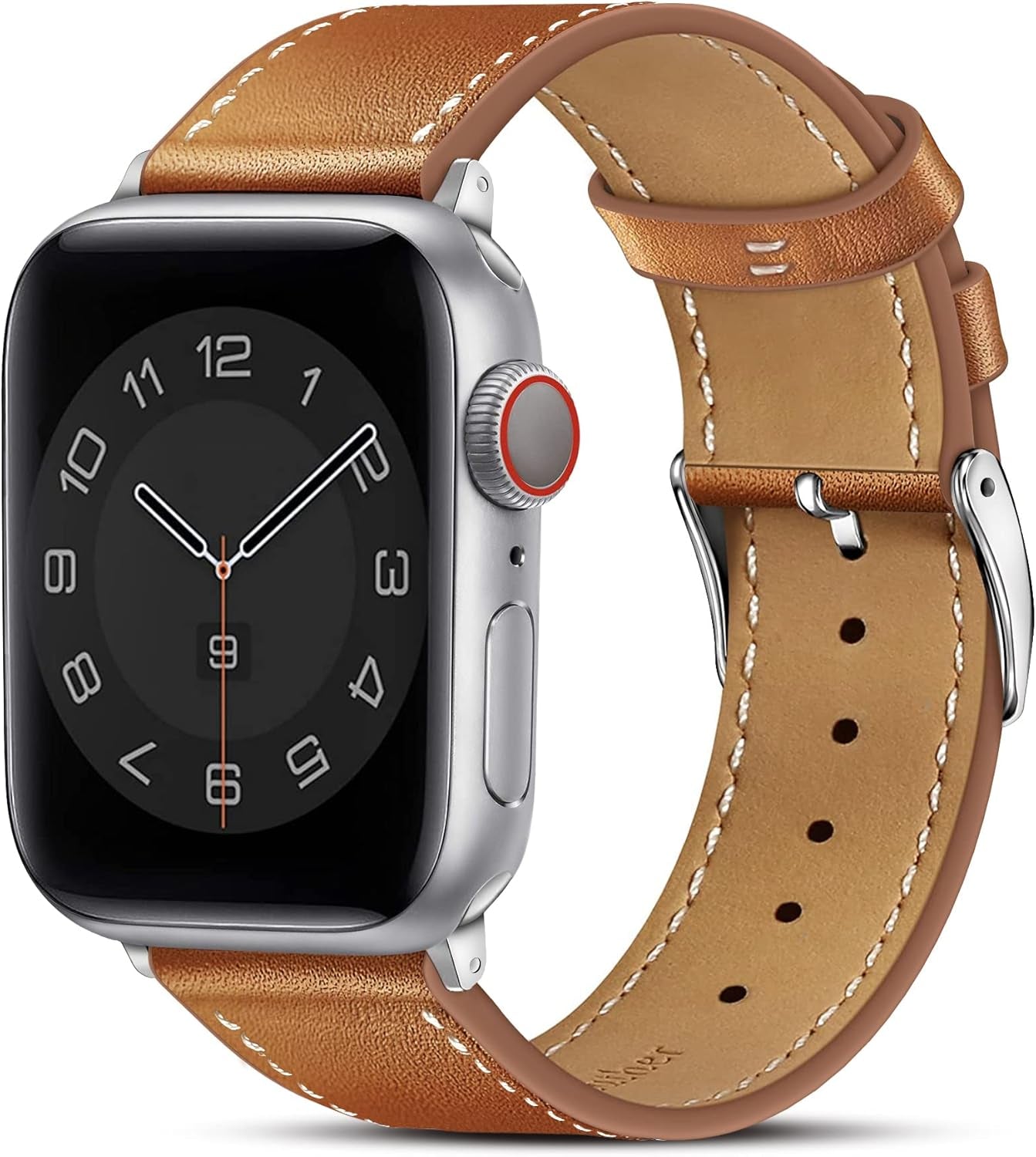 Compatible with Apple Watch Band 42Mm (Series 10) /41Mm/40Mm/38Mm, Genuine Leather Bands Replacement Strap for Iwatch Series 10 9 8 Se 7 6 5 4 3 2 1, Women & Men