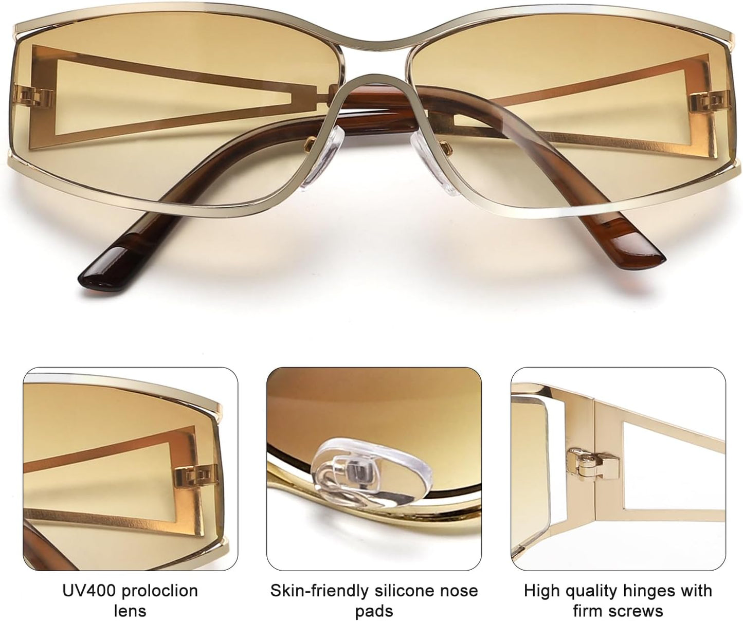 Y2K Sunglasses for Women,Fashion Metal Y2K Glasses,Trendy 2000S Sunglasses Aesthetics Y2K Accessories for Women