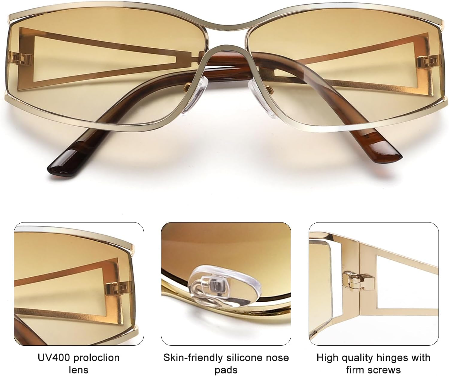 Y2K Sunglasses for Women,Fashion Metal Y2K Glasses,Trendy 2000S Sunglasses Aesthetics Y2K Accessories for Women