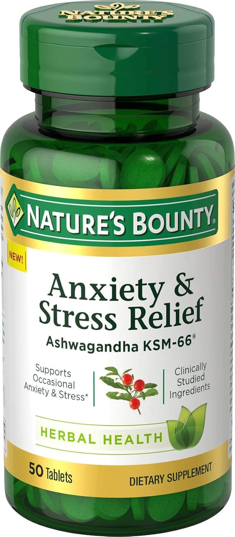 Stress Relief, Ashwagandha KSM-66, Supports Occasional Stress Relief, Dietary Supplement, Tablets, 90 Ct TLBH