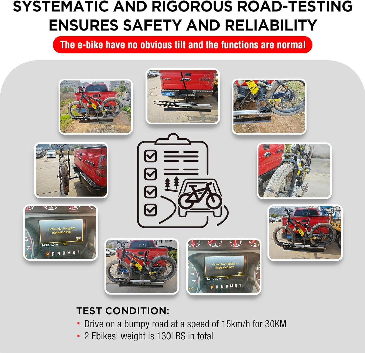 Hitch Mount Single Bike Rack with Ramp for Electric Bike, 100 Lbs. Capacity Bike Carrier for Truck, Trailer, RV, SUV