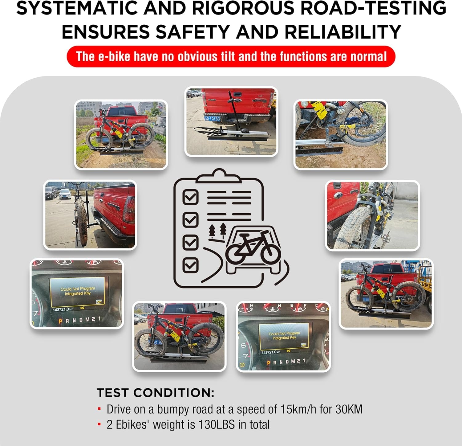 Hitch Mount Single Bike Rack with Ramp for Electric Bike, 100 Lbs. Capacity Bike Carrier for Truck, Trailer, RV, SUV