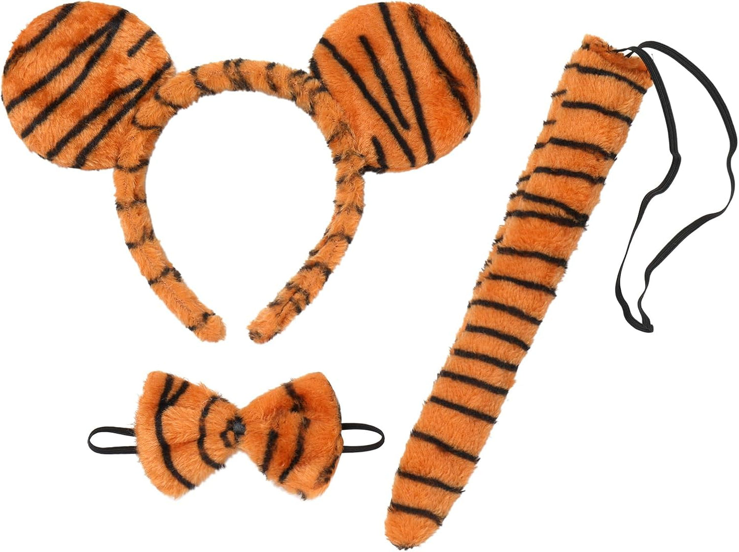 Baby Girls Jungle Animals Costume Tulle Tutu Skirt Ears Headband Bow Tie and Tail Set for Halloween Cosplay Dress Up