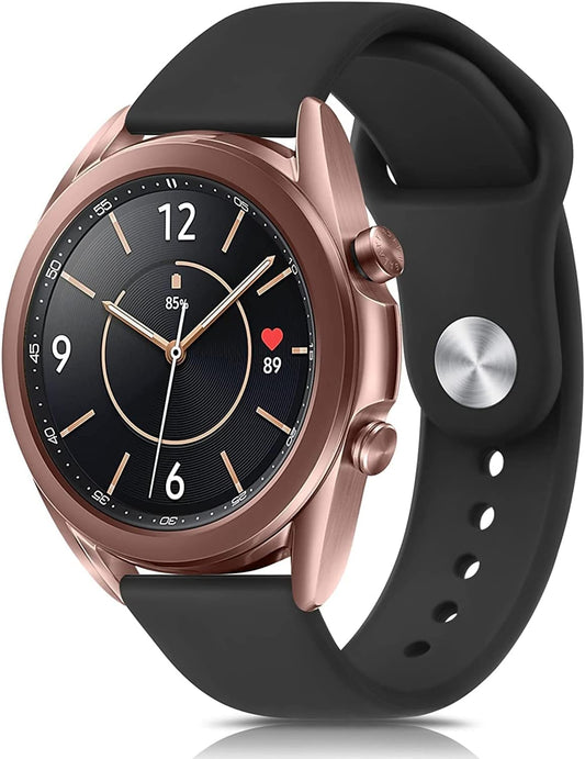Band for Samsung Galaxy Watch 3 Bands 41Mm Women Men, 20Mm Adjustable Soft Silicone Sport Strap Replacement Band for Galaxy Watch 3 41Mm