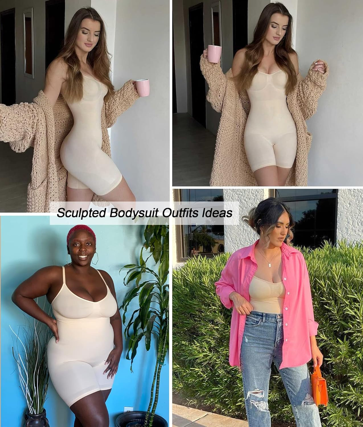 Shapewear for Women Tummy Control Bodysuit Mid Thigh Butt Lifter Body Shaper Shorts