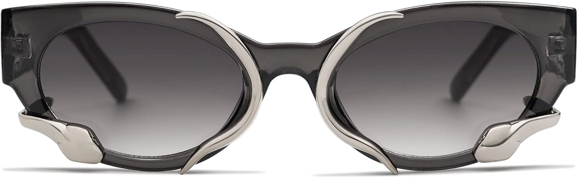 Trendy Sunglasses for Women Men Vintage Narrow Cateye Metal Snake Sunnie Y2K Accessories AP3621